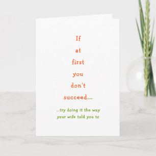 If You Dont Succeed Funny Husband Wife Anniversary Holiday Card