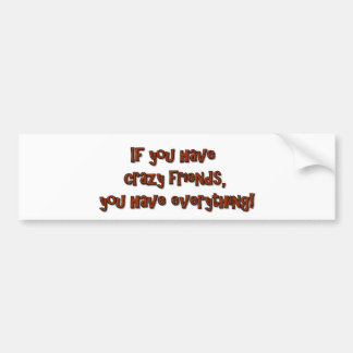 If you have crazy friends, you have everything! bumper sticker