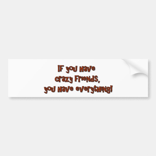 If you have crazy friends, you have everything! bumper sticker (Front)