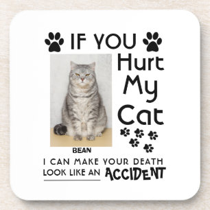 If You Hurt My Cat I Can Make Your Death Cat Paws Coaster
