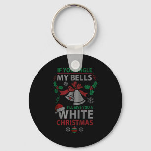If You Jingle Me Bells White Christmas Key Ring