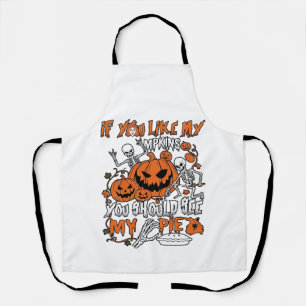 If You Like Pumpkins Halloween Skeleton Pie_1 Apron
