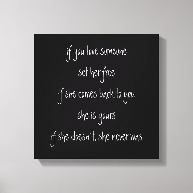 if you love her, quote canvas (Front)
