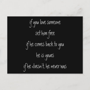 if you love him, quote postcard