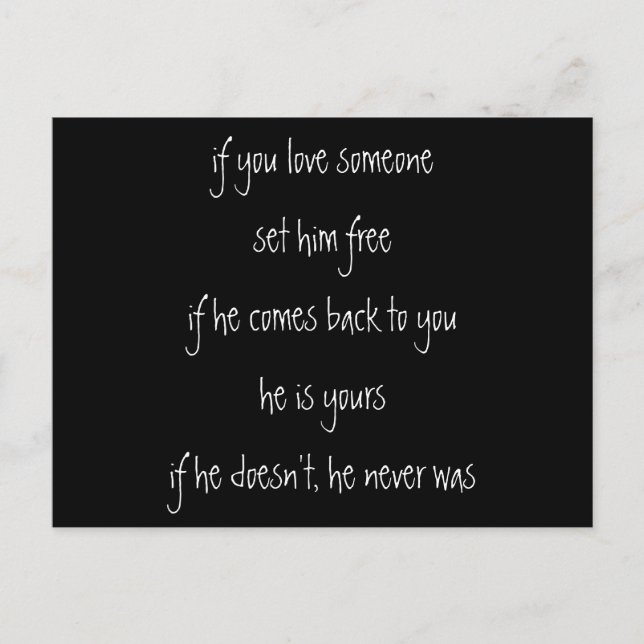 if you love him, quote postcard (Front)