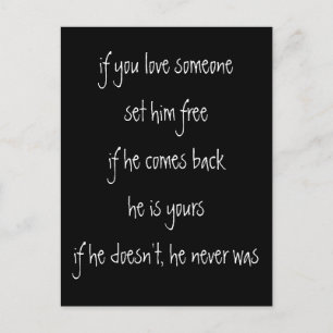 if you love him, quote postcard