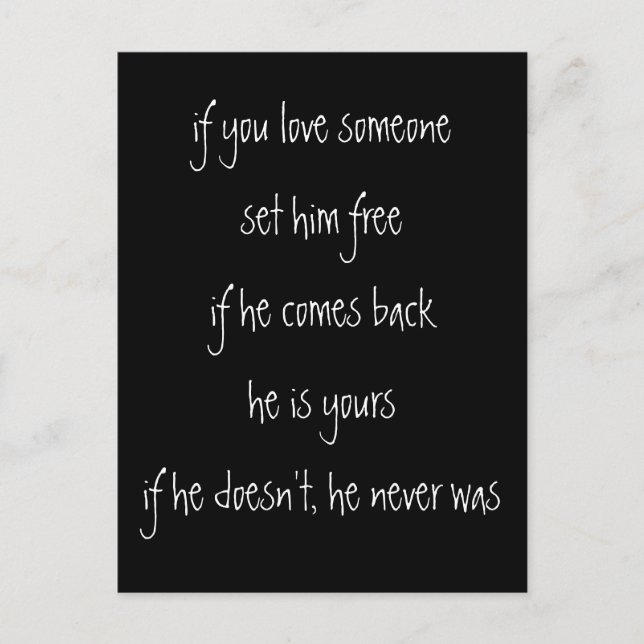 if you love him, quote postcard (Front)