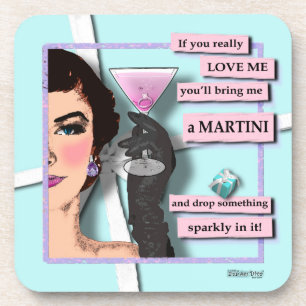 If You Love Me - Diamond in a MartiniCork Coaster