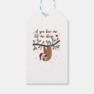 If you love me let me sleep nightgown funny Christ Gift Tags
