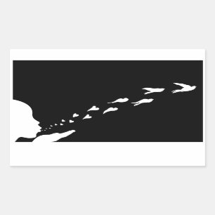 If you love something, set it free. rectangular sticker