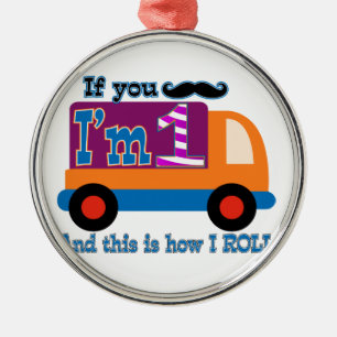 If you moustache I'm one and this is how I Roll Metal Tree Decoration