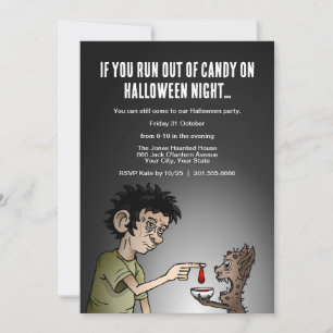 If you run out of candy on Halloween night Invitation