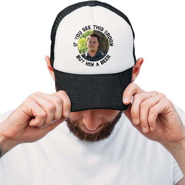 If You See This Groom Bachelor Party Trucker Hat (Vintage Last Rodeo Rustic Cowboy Bachelor Party Hat)