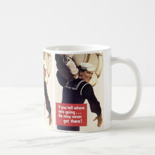 If you tell where he's going... coffee mug