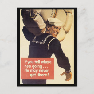 If You Tell World War 2 Postcard