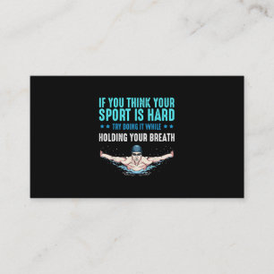 If You Think Your Sport Is Hard Funny Swimming Enclosure Card