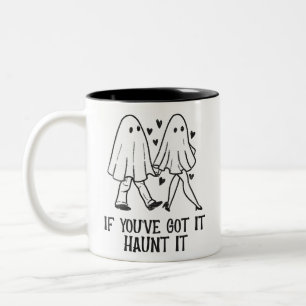 If You’ve Got It, Haunt It – Cute Ghost Couple Two-Tone Coffee Mug