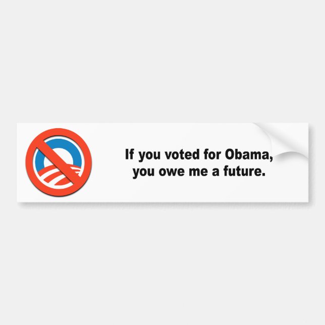 If you voted for Obama you owe me a future Bumper Sticker (Front)