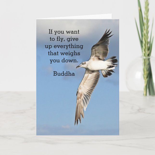 If you want to fly -Buddha Quote Card (Front)