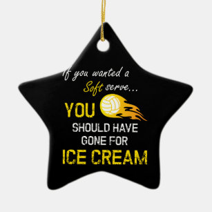 If You Wanted A Soft Serve Ice Cream - Volleyball Ceramic Tree Decoration