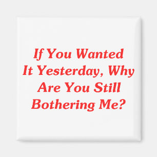 If You Wanted It Yesterday Magnet