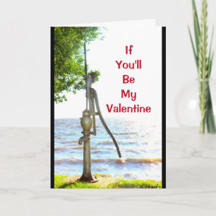 If You'll Be My Valentine I'll Be So Pumped! Holiday Card