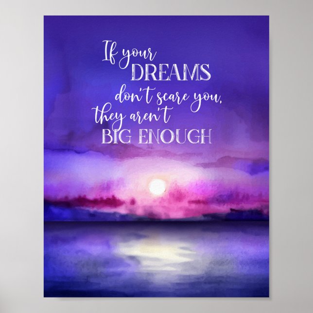 If Your Dreams Don't Scare You Purple Sun Moon Poster (Front)