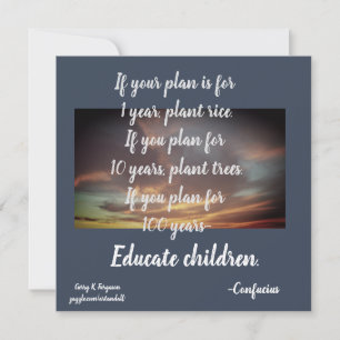 IF YOUR PLAN CONFUCIUS HOLIDAY CARD