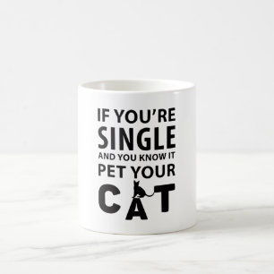 If you're single pet your Cat Coffee Mug