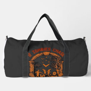 If Zombies Chase Us Im Tripping You Graveyard Bats Duffle Bag