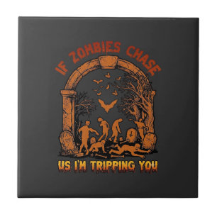 If Zombies Chase Us Im Tripping You Graveyard Bats Tile