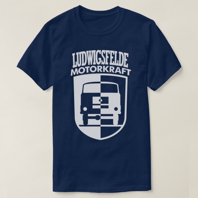 IFA Ludwigsfelde Motor Power Coat of Arms white T-Shirt (Design Front)
