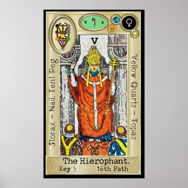 Ifdawn Deepdream Tarot Key 5 ~ The Hierophant Poster (Front)