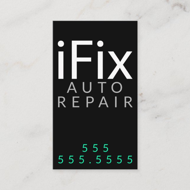 iFix. AUTO Repair COMPUTER Repair Customisable Business Card (Front)