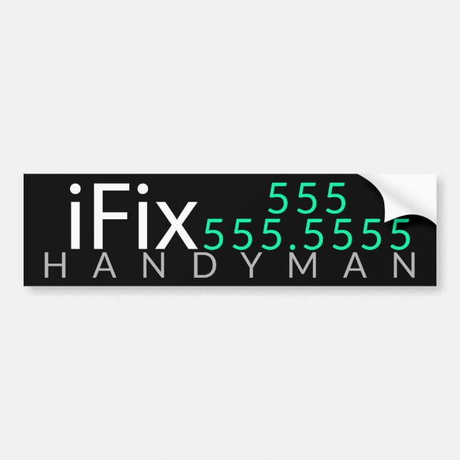 iFix. Handyman. Repair Business Promotional Bumper Sticker (Front)