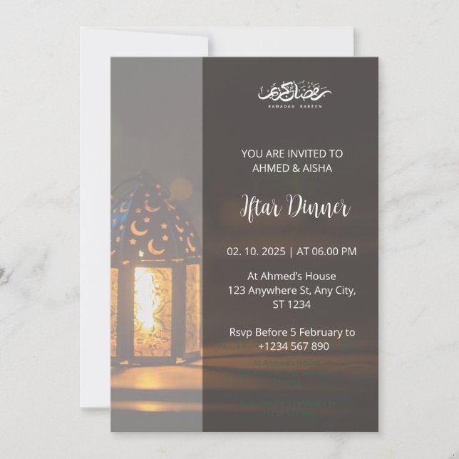 Iftar dinner invitation ramadan mosque (Front)