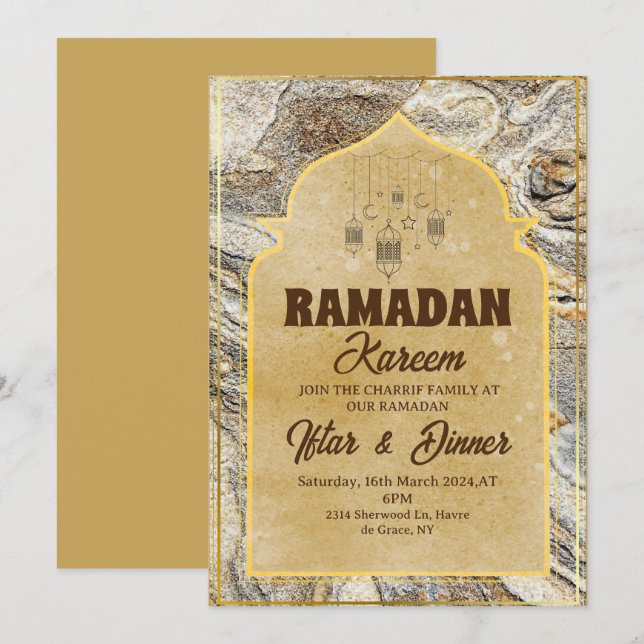 Iftar dinner party  invitation Ramadan kareem 2025 (Front/Back)