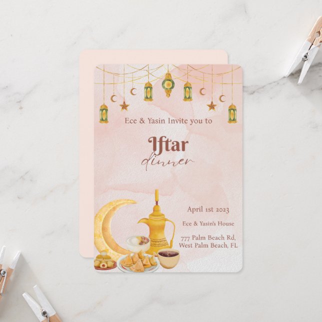 Iftar Dinner Ramadan Dinner Invitation (Front/Back In Situ)
