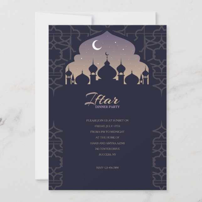 Iftar Evening Dinner Party Invitation (Front)