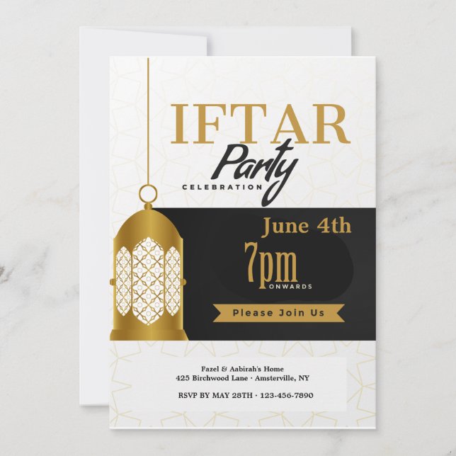Iftar Party Lantern Invitation (Front)
