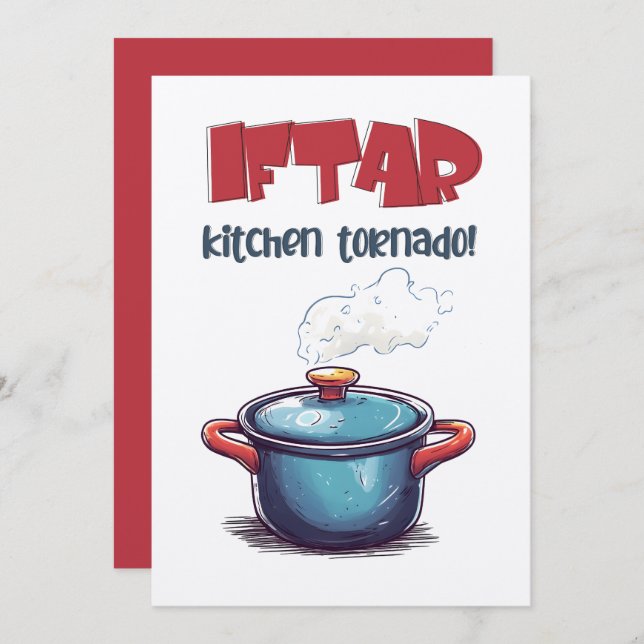 Iftar Ramadan Kitchen Tornado- Mixing Magic & Mess Invitation (Front/Back)