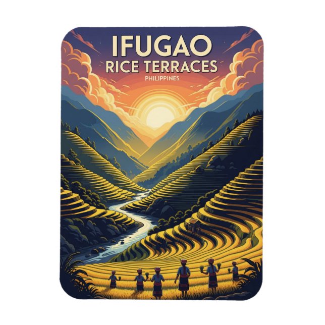 Ifugao Rice Terraces Philippines Travel Magnet (Vertical)