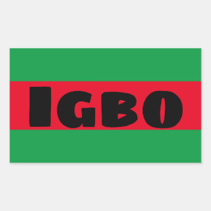 Igbo Green and Red Rectangular Sticker