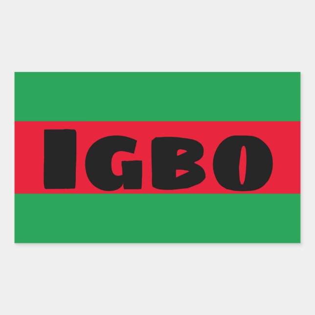 Igbo Green and Red Rectangular Sticker (Front)