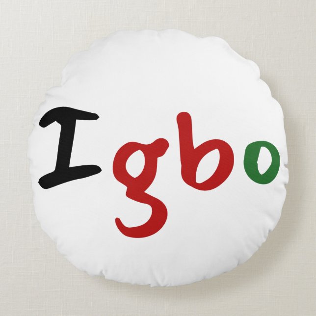 Igbo Pan African Round Cushion (Front)