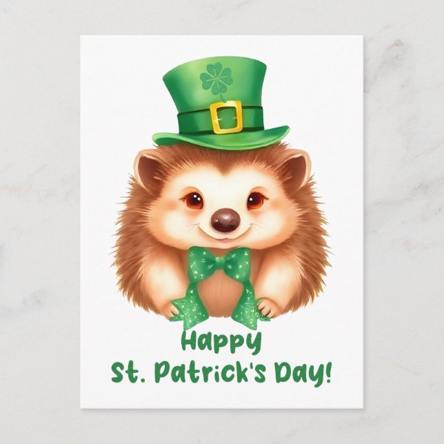 Igel Gráinneog Happy St Patricks Day Postcard (Front)