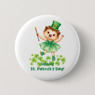Igel Igelin Gráinneog Happy St. Patricks Day 6 Cm Round Badge