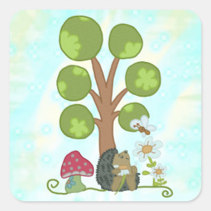 Igel unterm Baum Square Sticker