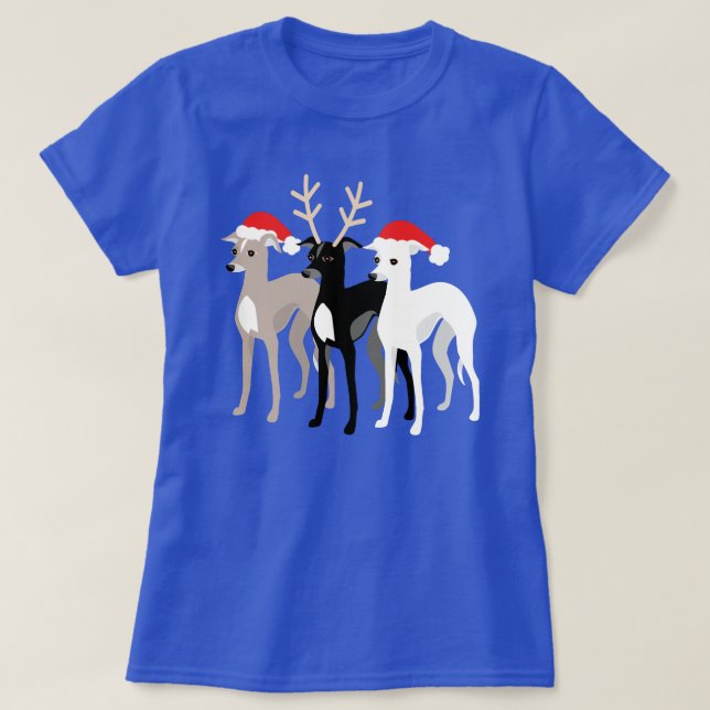 Iggy Mum or Dad Italian Greyhound Christmas T-Shirt (Design Front)