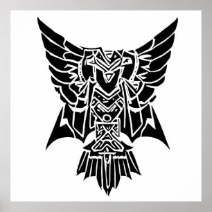Iggy, the Aztec Style Abstract Healing Eagle Poster